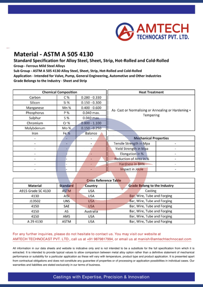 ASTM A 505 4130