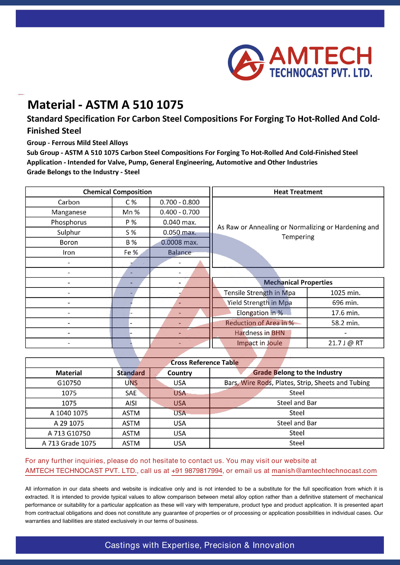 ASTM A 510 1075