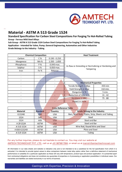 ASTM A 513 Grade 1524