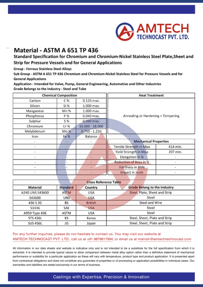 ASTM A 651 TP 436