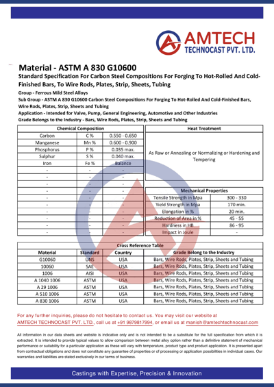 ASTM A 830 G10600