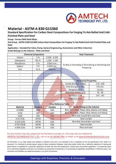 ASTM A 830 G15360
