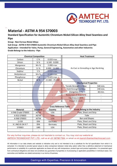 ASTM A 954 S70003