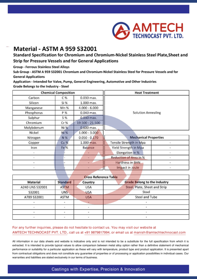 ASTM A 959 S32001