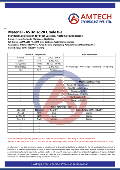 ASTM A128 Grade B-1
