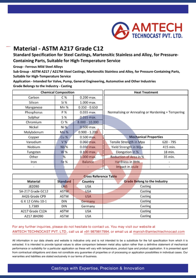 ASTM A217 Grade C12