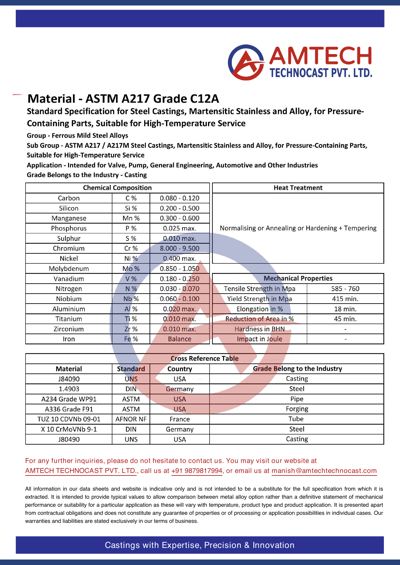 ASTM A217 Grade C12A