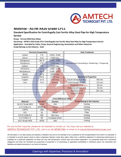 ASTM A426 Grade CP11