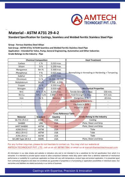 ASTM A731 29-4-2