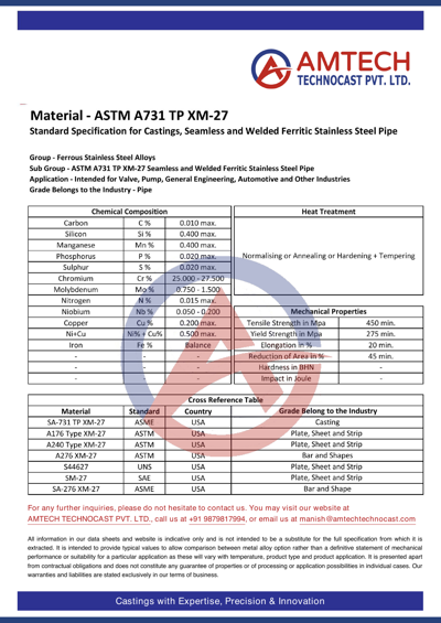 ASTM A731 TP XM-27