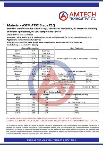 ASTM A757 Grade C1Q