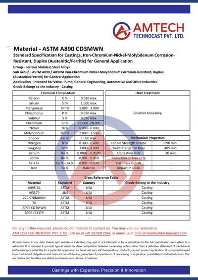 ASTM A890 CD3MWN