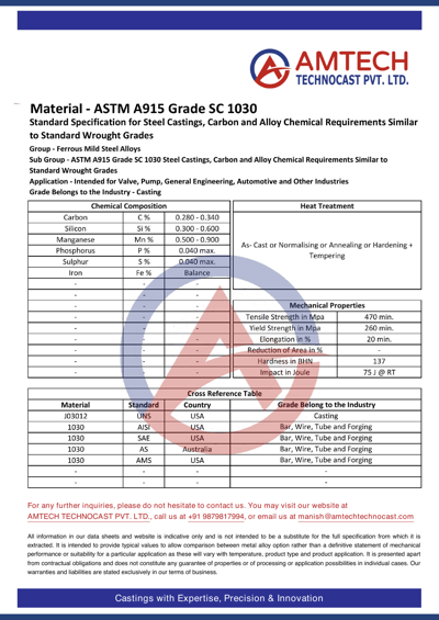ASTM A915 Grade SC 1030