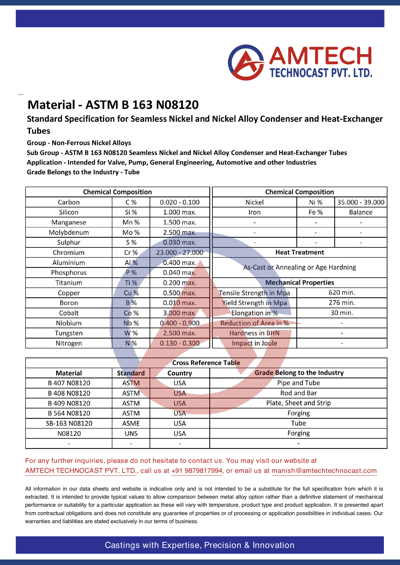 ASTM B 163 N08120