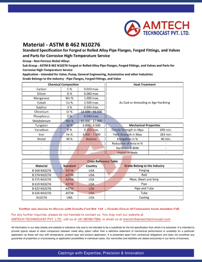 ASTM B 462 N10276