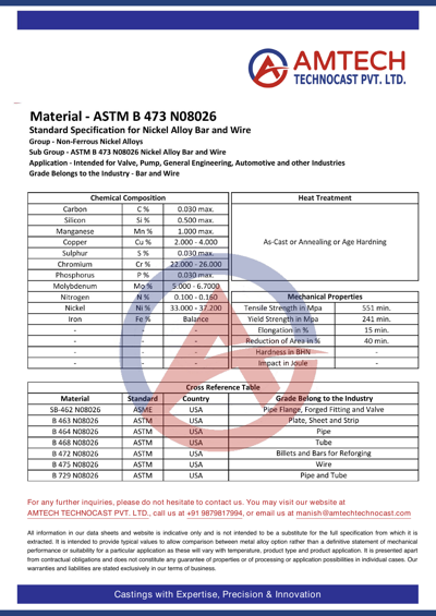 ASTM B 473 N08026