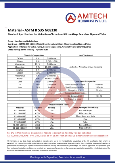 ASTM B 535 N08330