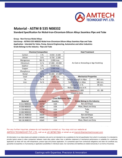 ASTM B 535 N08332