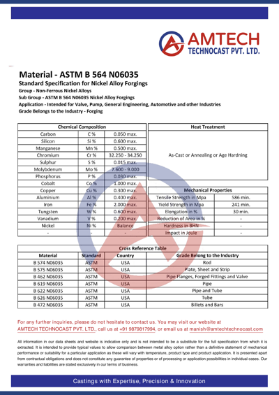 ASTM B 564 N06035