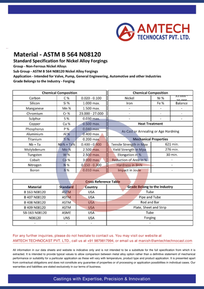 ASTM B 564 N08120