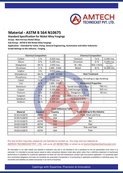 ASTM B 564 N10675